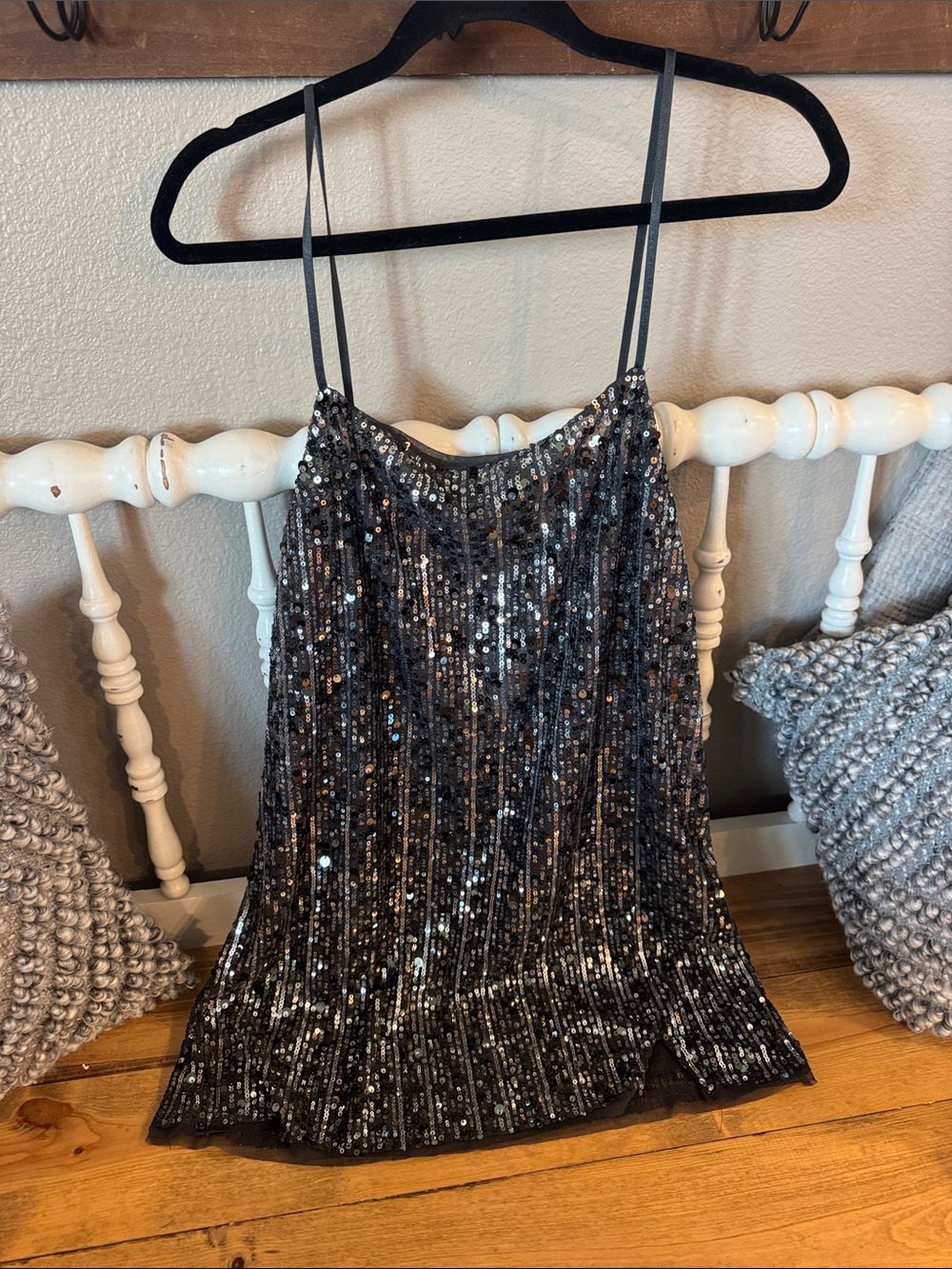 Intimately Free People NWT Charcoal Sequin elegant dress